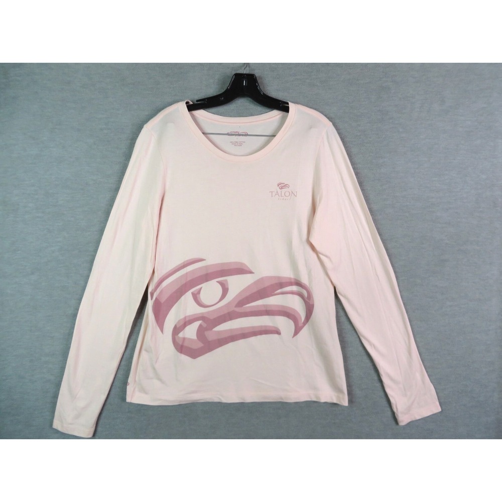 Crazy Shirt Womens Shirt Large Pink‎ Knit Eagle Talon Lodge Crew Cotton